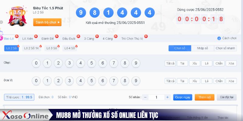 MU88 mở thưởng xổ số online liên tục